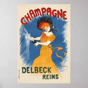 Champagne Delbeck Reims Vintage Trinkposter von Poster