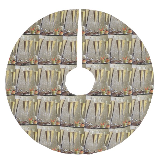 CHAMPAGNE DELIGHT TREE SKIRT POLYESTER WEIHNACHTSBAUMDECKE (Vorderseite)