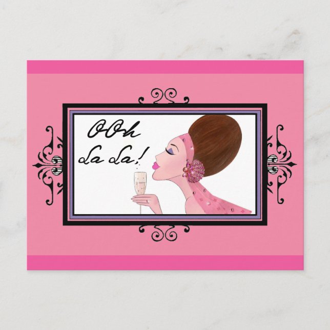 Champagne Diva Postkarte (Vorderseite)