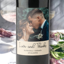 Champagne Elegante Hochzeit Liebe und Dank Foto Weinetikett