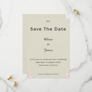 Champagne Elfenbein Wispernde Blütenblätter Minima Save The Date