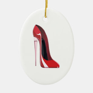 Champagne-Fersen-rote Stilett-Schuh-Kunst Keramikornament
