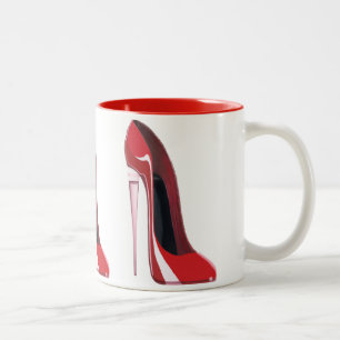 Champagne-Fersen-rote Stilett-Schuh-Kunst Zweifarbige Tasse