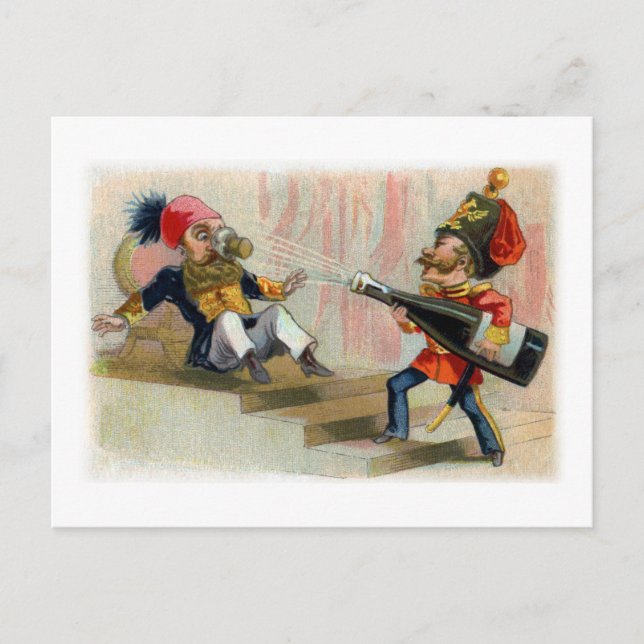 Champagne Flasche Cork Goes Astray Postkarte (Vorderseite)