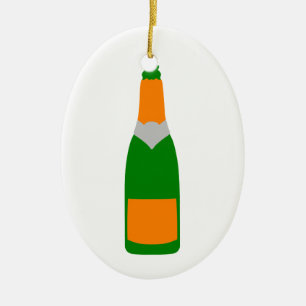 Champagne-Flasche Keramikornament