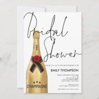 Champagne Flasche Script Gold Brautparty