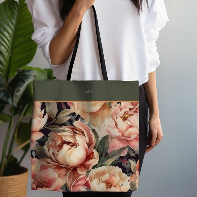 Champagne Floral (Personalized Champagne Floral Tote)