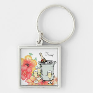 Champagne Floral Krawatte Schlüsselkette! Schlüsselanhänger