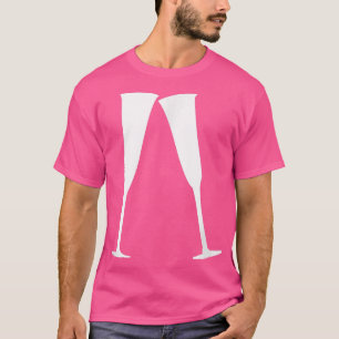 Champagne Flute Glasses Ladys Night Trendy Aesthe T-Shirt