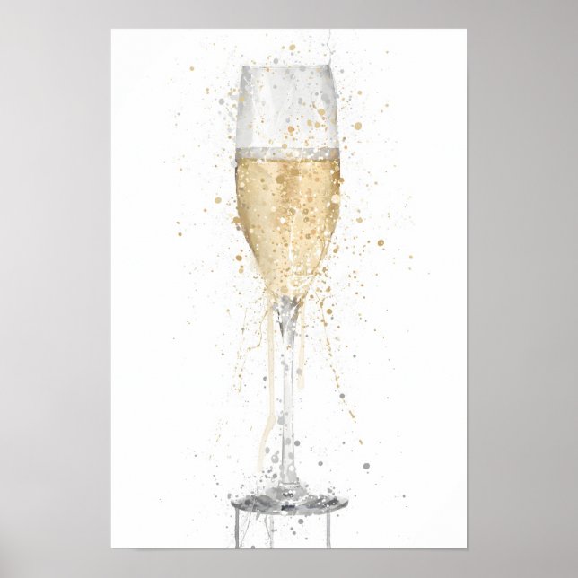Champagne Flute 'White' Poster (Vorne)