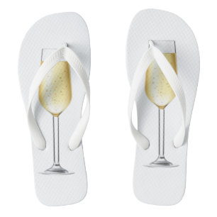 Champagne Flutes Celebration Wedding New Year Flip Flops
