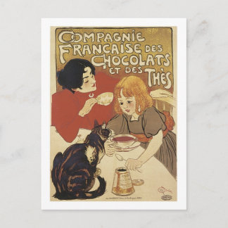 Champagne Francais Chocolats et des Thes Vintag A Postkarte
