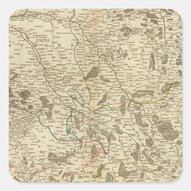 Champagne, Frankreich Quadratischer Aufkleber (Vorderseite)