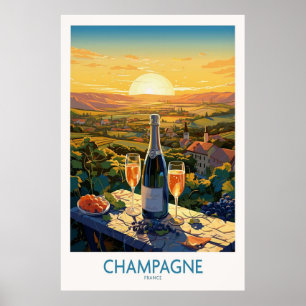 Champagne Frankreich Weinposter Poster