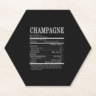 Champagne Funny Nutrition Facts Erntedank Chris Untersetzer