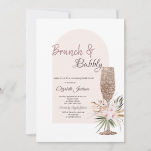 Champagne Glass Boho Blume Brunch & Bubbly Einladung