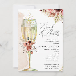 Champagne Glass Brunch & Bubbly Boho Brautparty Einladung