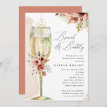 Champagne Glass Brunch & Bubbly Boho Brautparty Einladung<br><div class="desc">Dieses hübsche Design besticht durch einen Blumenstrauß in Erdfarben und ein Champagnerglas in Wasserfarbe. Füllen Sie Ihre Informationen in der Vorlage aus. Verwenden Sie die Funktion "Anpassen",  um die Schriftart oder das Layout zu ändern.</div>