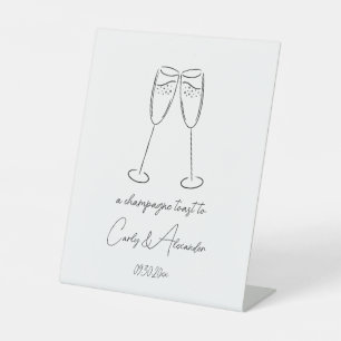 Champagne Glass Champagne Toast Wedding Bar Sockelschild