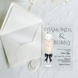 Champagne Glass Elegantes Bow-Brautparty Acryleinladungen