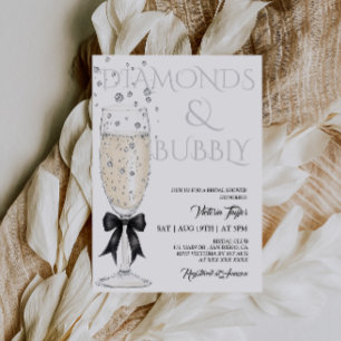 Champagne Glass Elegantes Bow-Brautparty Einladung