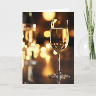 Champagne Glass Toast Feiertagskarte