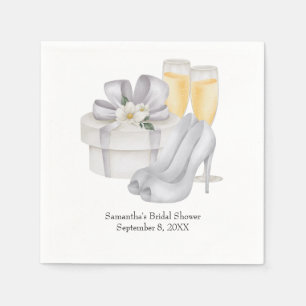 Champagne Glasses Brides Shoes Brautparty Serviette