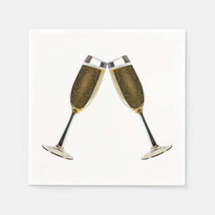 Champagne Glasses Celebration Serviette