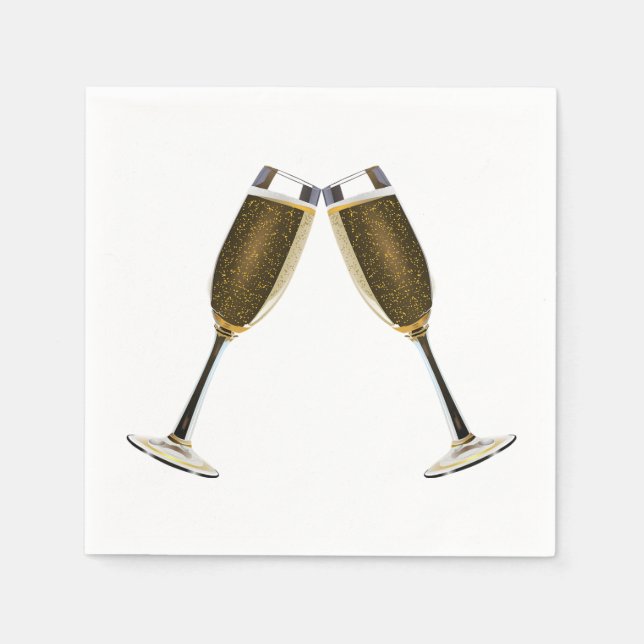 Champagne Glasses Celebration Serviette (Vorderseite)