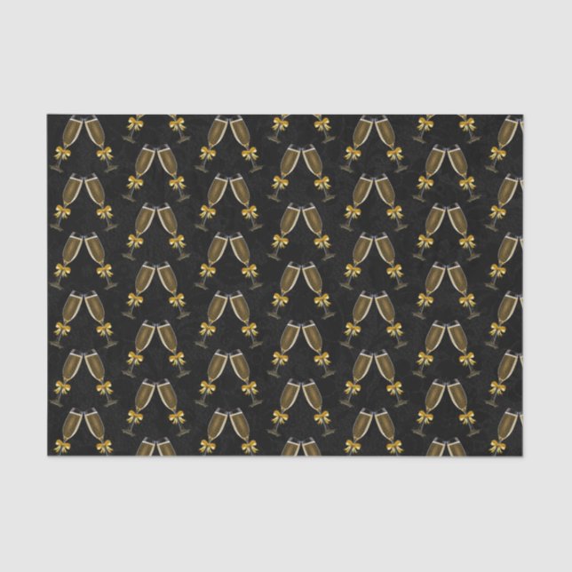 Champagne Glasses Clink Together Seidenpapier (Vorderseite)