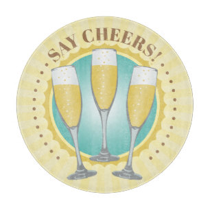 Champagne Glasses Cutting Board Schneidebrett
