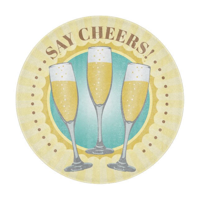 Champagne Glasses Cutting Board Schneidebrett (Vorderseite)