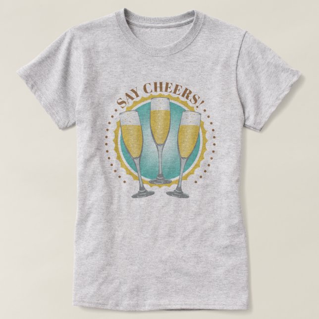 Champagne Glasses T - Shirt (Design vorne)