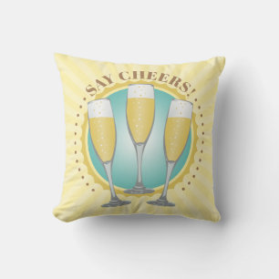 Champagne Glasses Throw Kissen