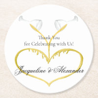 Champagne Glasses Wedding Theme Paper Untersetzer