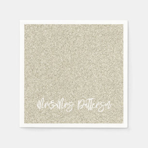 Champagne Glitzer&Mrs. NAME Elegant Chic Serviette