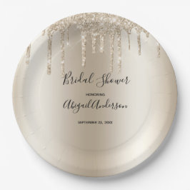 Champagne Glitzer Tropfen Brautparty Glam Trendy Pappteller