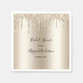Champagne Glitzer Tropfen Brautparty Glam Trendy Serviette