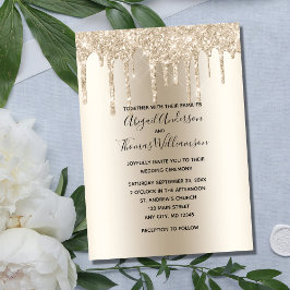 Champagne Glitzer Tropfen Trendy Elegant Wedding Einladung