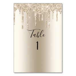 Champagne Glitzer Tropfen Trendy Elegant Wedding Tischnummer