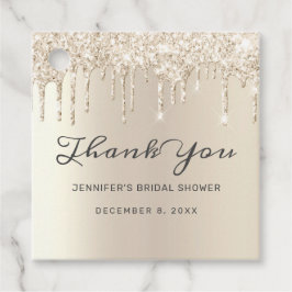 Champagne Glitzer Tropfens Brautparty Vielen Dank Geschenkanhänger