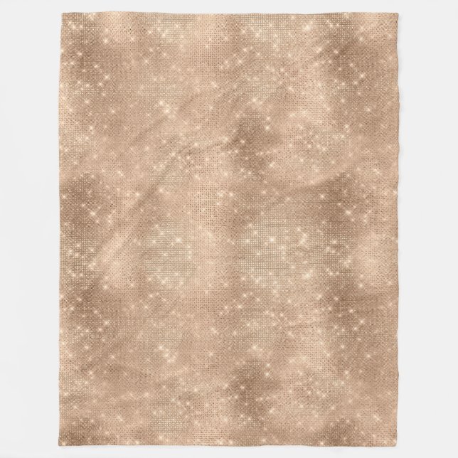 Champagne Glitzy Glam Sparkle Fleecedecke (Vorderseite)