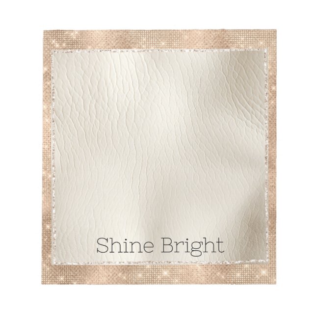 Champagne Glitzy Glam Sparkle Notizblock (Vorderseite)