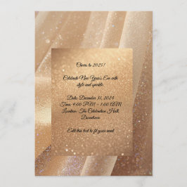 Champagne Glow New Year 2025 Invitation – Editable Einladung