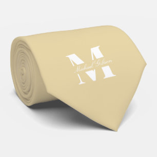Champagne Gold Benutzerdefiniertes Monogramm Hoch Krawatte