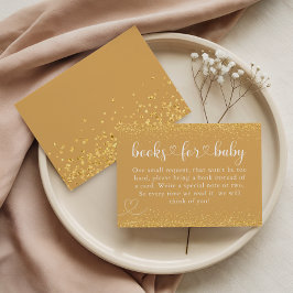 Champagne Gold Books for Baby Glitter Heart Begleitkarte