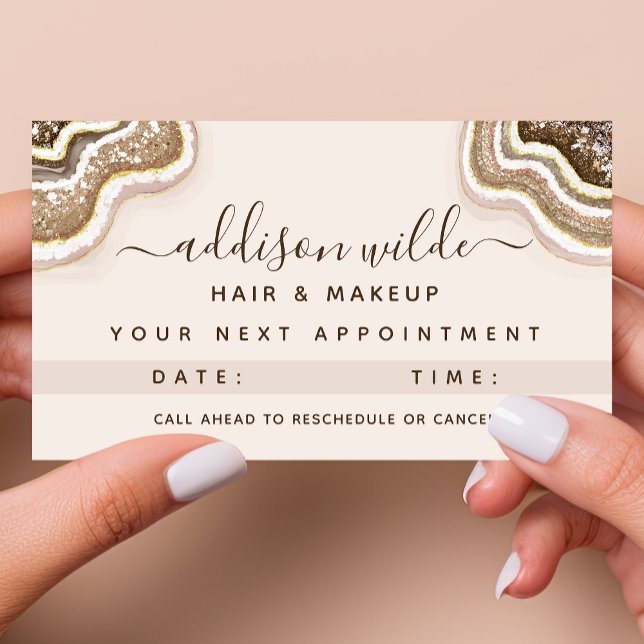 Champagne Gold Brown Glitzer Agate Geode Terminkarte (Von Creator hochgeladen)