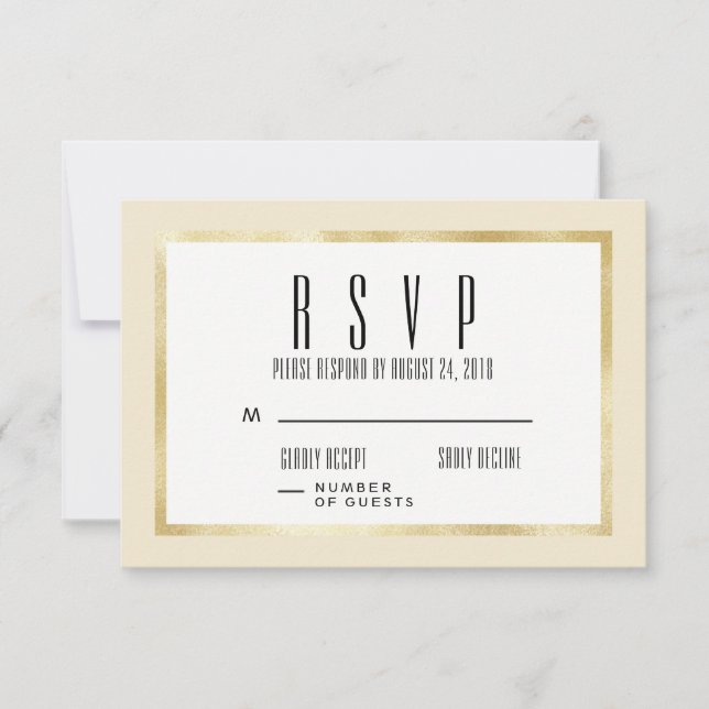 Champagne + Gold Classic Wedding Einladende RSVP C Karte (Vorderseite)