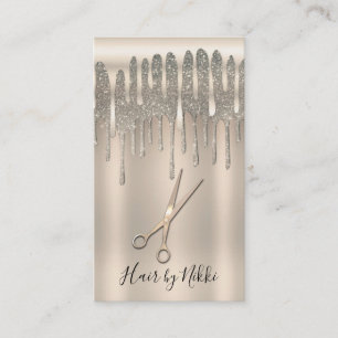 Champagne-Gold-Friseur Diamant-Glitter-Tropf Visitenkarte