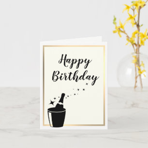 Champagne & Gold Geburtstagskarte Karte
